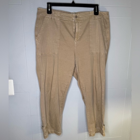 Liverpool Los Angeles Women’s Cropped Cargo Pants Plus 18W Casual Utility - Picture 1 of 13